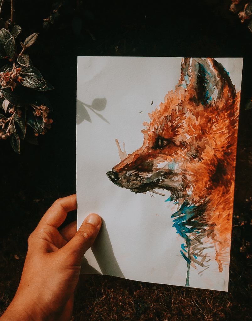 Fox Art Print | Watercolour A4 Matte | Pigments by Liv
