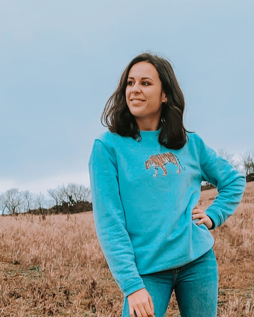 Sky Blue Limited Edition Tiger Sweatshirt | Pigments by Liv