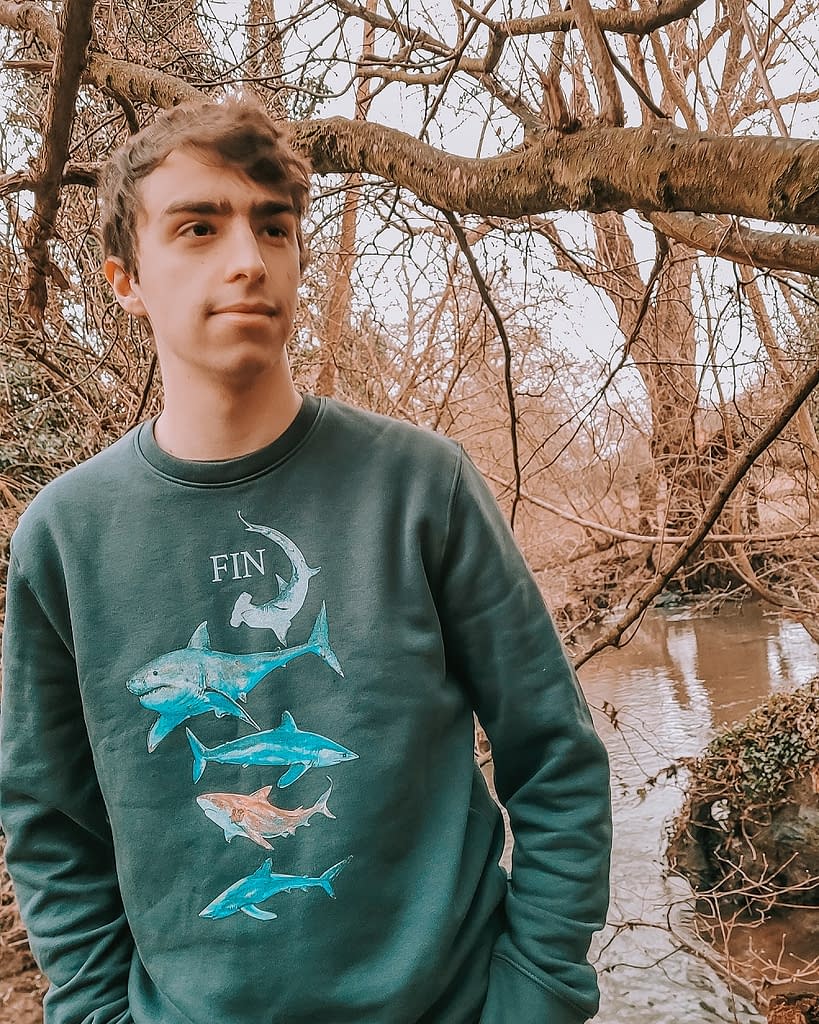 Shark Sweatshirt | Stop Shark Finning | Pigments by Liv