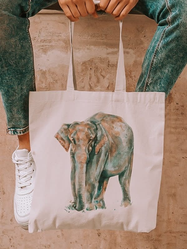 Asian Elephant Tote Bag | Pigments by Liv